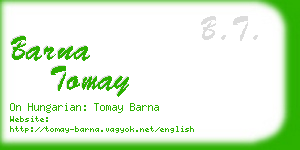 barna tomay business card